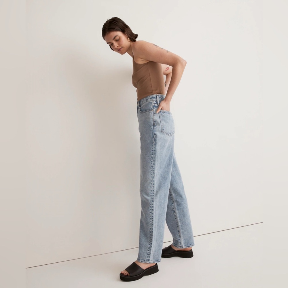 Madewell Womens Baggy Straight Jeans Blue Wash Denim Size 32 T - Picture 2 of 14